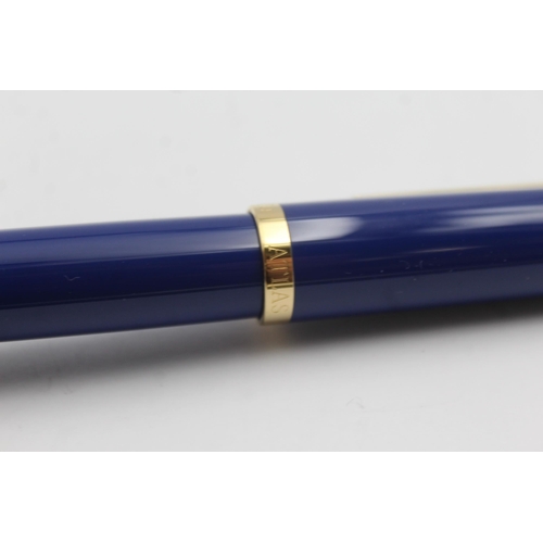 283 - TIFFANY & CO. Navy Blue & Gold Plate ROLLERBALL Pen w/ Original Box Etc