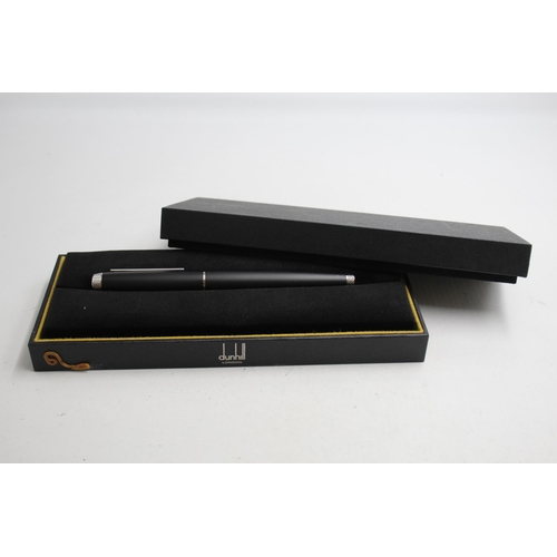 286 - Alfred DUNHILL Black & Polished Steel ROLLERBALL Pen In Original Box