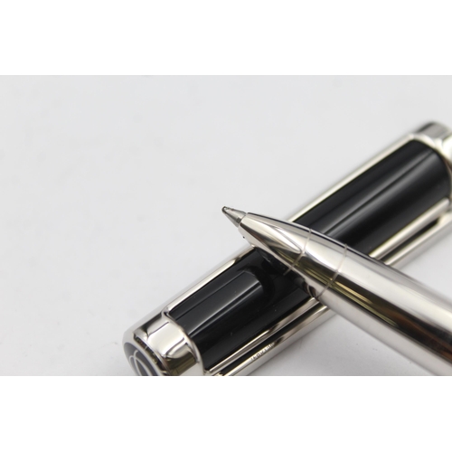 287 - S.T DUPONT Black & Polished Steel ROLLERBALL PEN In Original Box WRITING