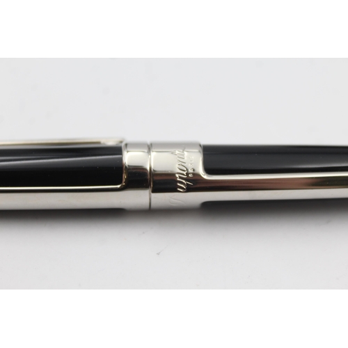 287 - S.T DUPONT Black & Polished Steel ROLLERBALL PEN In Original Box WRITING