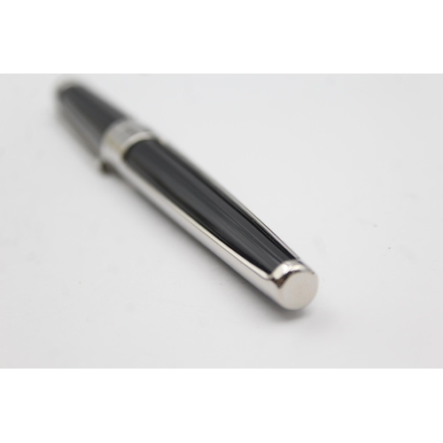 287 - S.T DUPONT Black & Polished Steel ROLLERBALL PEN In Original Box WRITING