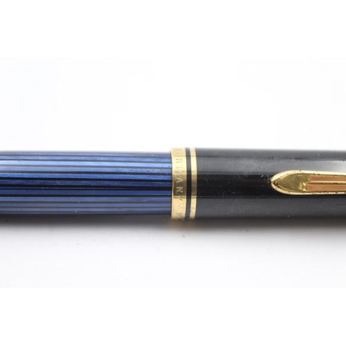 293 - PELIKAN Sovereign Blue & Black FOUNTAIN PEN w/ 18ct Gold Nib WRITING