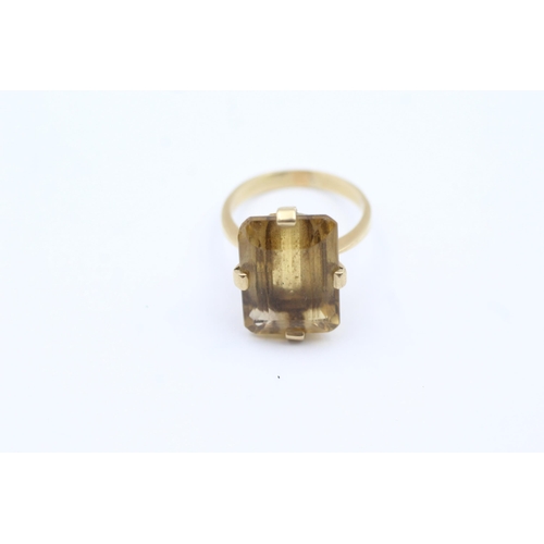 35 - 15ct Gold Antique Citrine Single Stone Cocktail Ring (7.8g) size  R