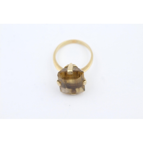 35 - 15ct Gold Antique Citrine Single Stone Cocktail Ring (7.8g) size  R