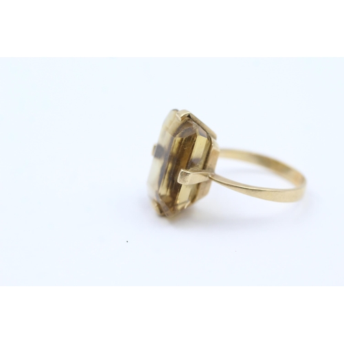 35 - 15ct Gold Antique Citrine Single Stone Cocktail Ring (7.8g) size  R