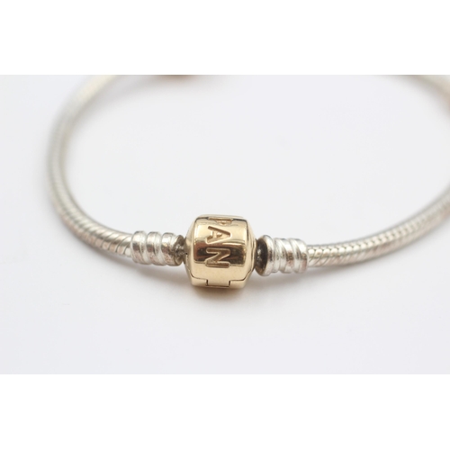 40 - 14ct Gold & Silver Diamond Charm Bracelet By Pandora (11.3g)