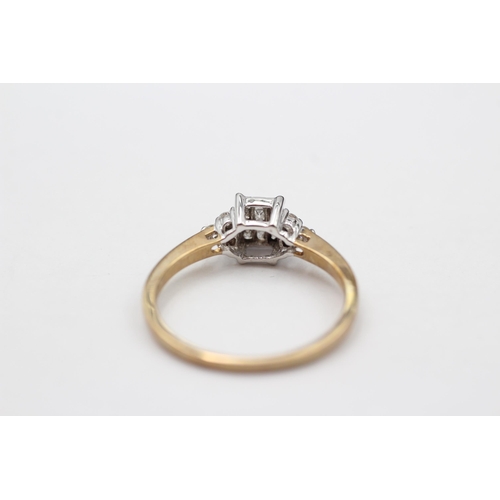 96 - 9ct Gold Diamond Cluster Dress Ring (2.1g) size  P