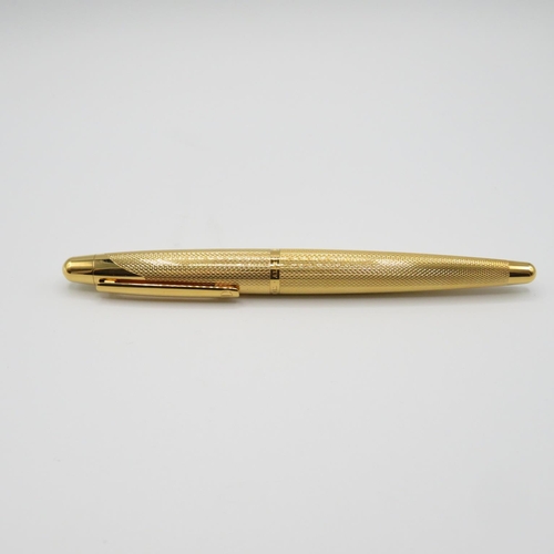 284 - Alfred DUNHILL Gold Plated FOUNTAIN PEN w/ 18ct Gold Nib WRITING Boxed (41g)