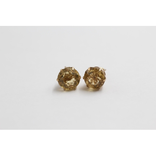 114 - 9ct Gold Citrine Stud Earrings (1.9g)