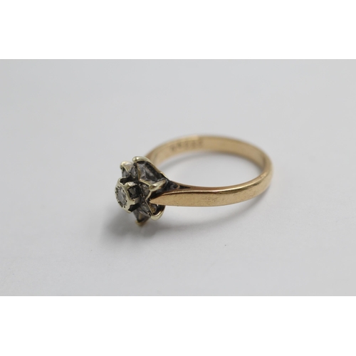 116 - 9ct Gold Diamond Dress Ring (3g) size L