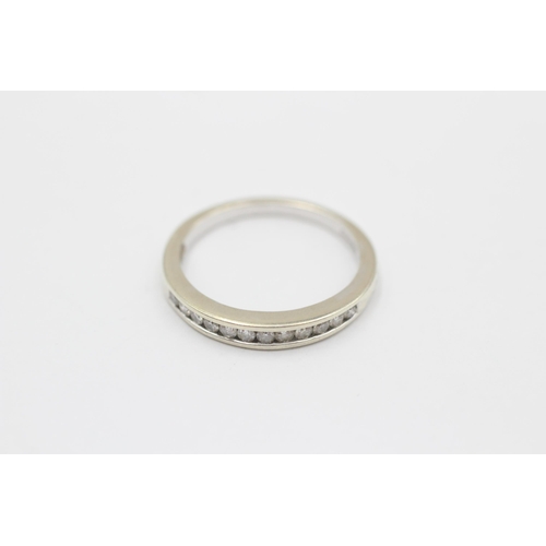 120 - 9ct White Gold Diamond Half Eternity Ring (2.2g) size M