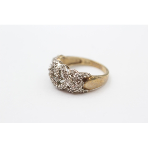 29 - 9ct Gold Diamond Openwork Knot Ring (3.5g) size M