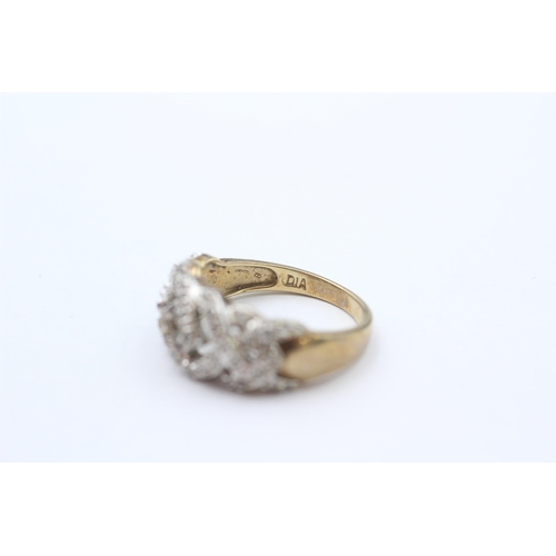 29 - 9ct Gold Diamond Openwork Knot Ring (3.5g) size M