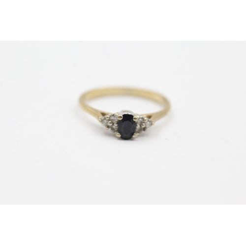 31 - 9ct Gold Diamond & Sapphire Seven Stone Ring (1.6g) size K