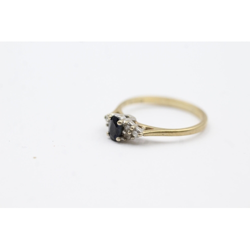 31 - 9ct Gold Diamond & Sapphire Seven Stone Ring (1.6g) size K