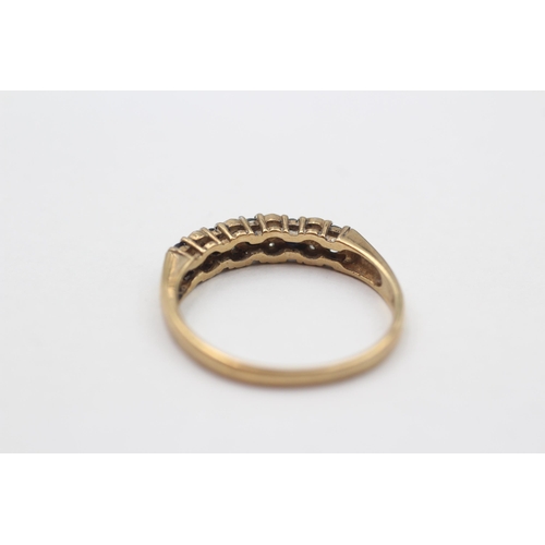 35 - 9ct Gold Diamond & Sapphire ring 2.2g size R