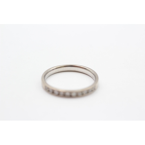 38 - 18ct White Gold Diamond Half Eternity Ring (3g) size O