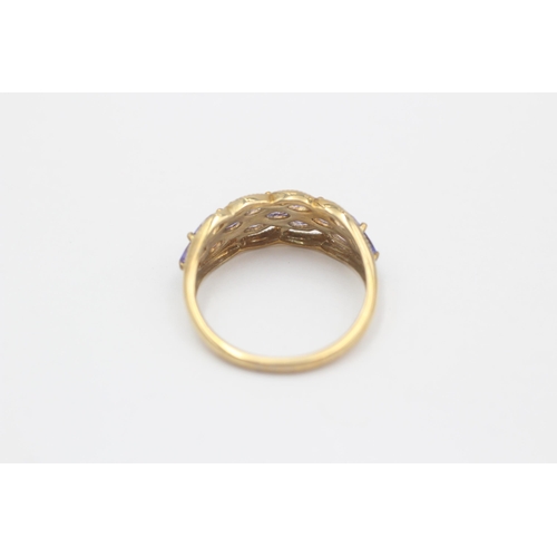 44 - 9ct Gold Tanzanite Dress Ring (2.4g) size P