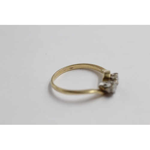 48 - 9ct Gold Round Brilliant Cut Diamond Two Stone Ring (2g) size O