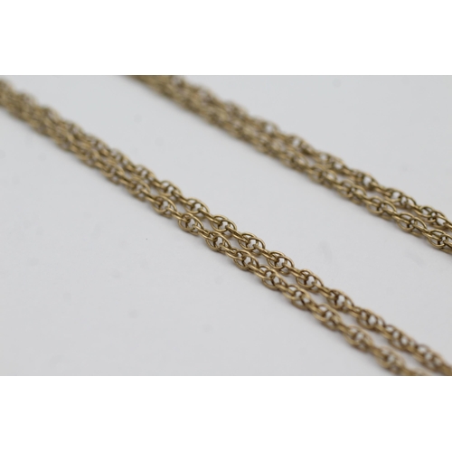 52 - 9ct Gold Onyx, Carnelian & Green Hardstone Swivel Pendant Necklace (8.6g)