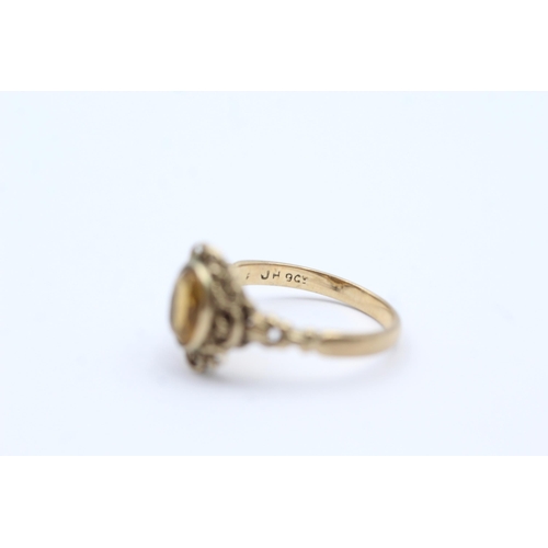 55 - 9ct Gold Citrine Single Stone Ring (2.7g) size O