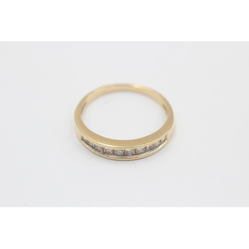 76 - 14ct Gold Diamond Half Eternity Ring (2g) size M1/2