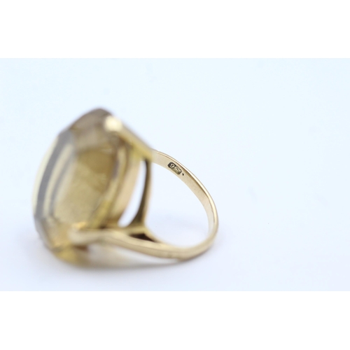 91 - 9ct Gold Citrine Single Stone Cocktail Ring (10.1g) size F