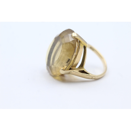 91 - 9ct Gold Citrine Single Stone Cocktail Ring (10.1g) size F