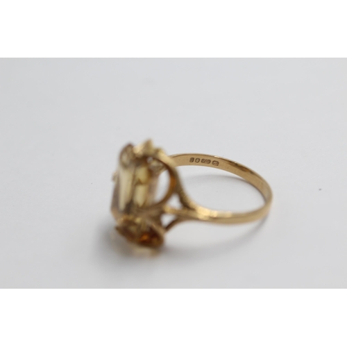 93 - 9ct Gold Citrine Single Stone Ring (4.1g) size P