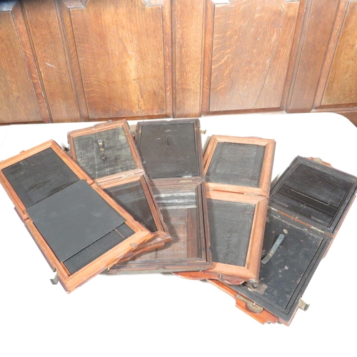 284 - 5x original photographic plates in mahogany 9