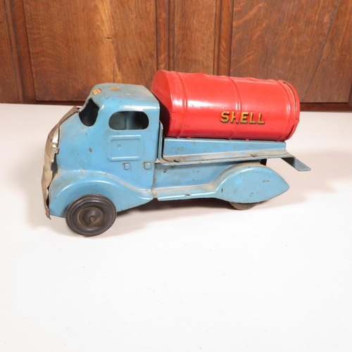 294 - Tin plate clockwork Shell truck by TriAng  - good overall condition 10