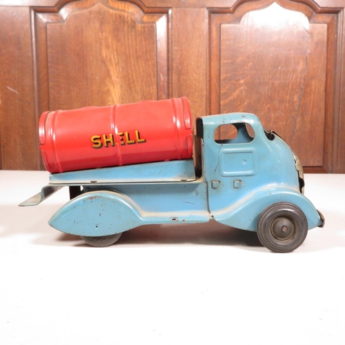 294 - Tin plate clockwork Shell truck by TriAng  - good overall condition 10