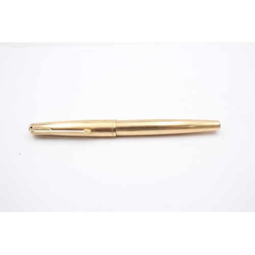 301 - Gold plated Parker fountain pen with 18ct nib