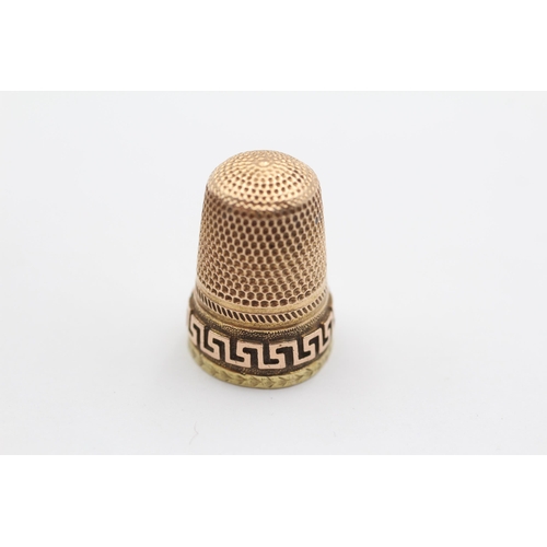 126 - 14ct Gold Greek Meander Key Detail Thimble In Original Case (4.5g)