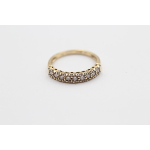 137 - 14ct Gold Diamond Framed Half Eternity Ring (2.1g) size N1/2