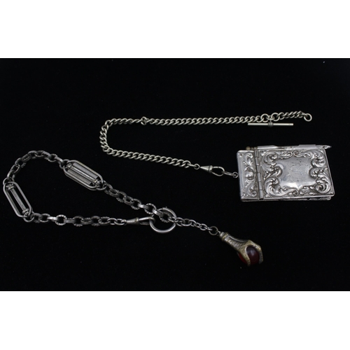 153 - Two Antique Watch Chains, One With A Notebook Attachment (103g)