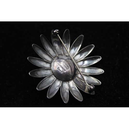 156 - A Silver Floral Brooch By Brodrene Bjorklund (19g)