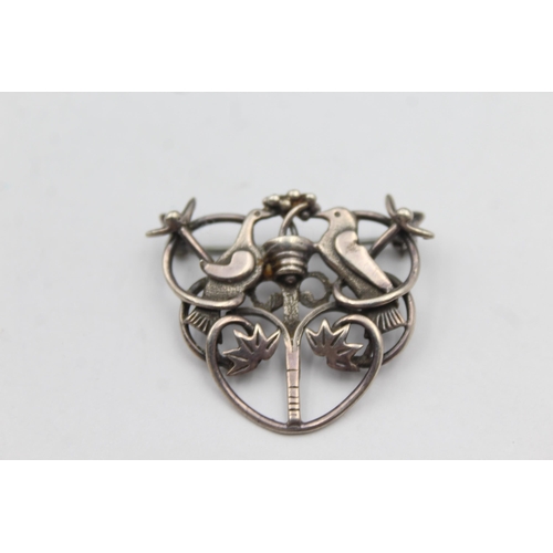 160 - A Silver Pendant And Brooch By Ola Gorie (21g)