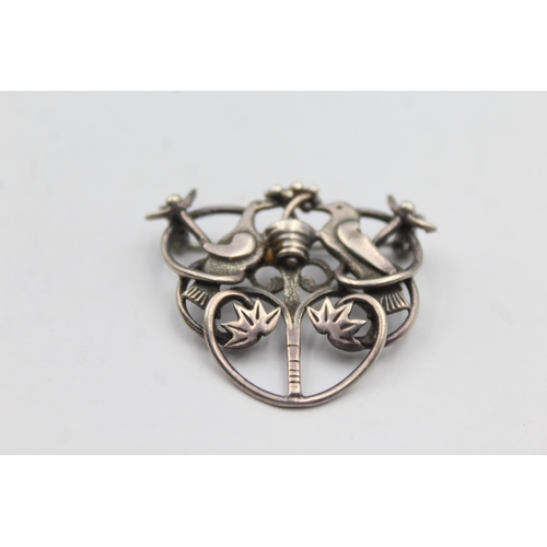 160 - A Silver Pendant And Brooch By Ola Gorie (21g)