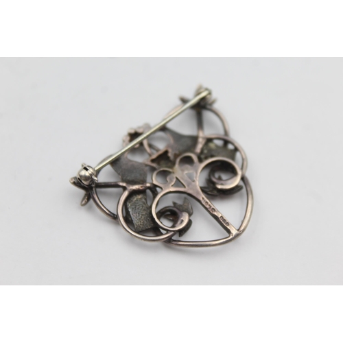 160 - A Silver Pendant And Brooch By Ola Gorie (21g)