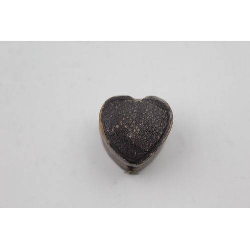 186 - Two Antique Heart Design Fitted Jewellery Cases Including A Victorian Engagement Ring Box (51g)