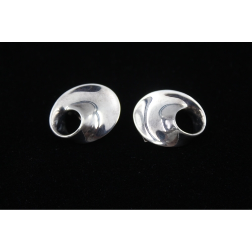 192 - A Pair Of Silver Clip On Earrings By Georg Jensen (13g)