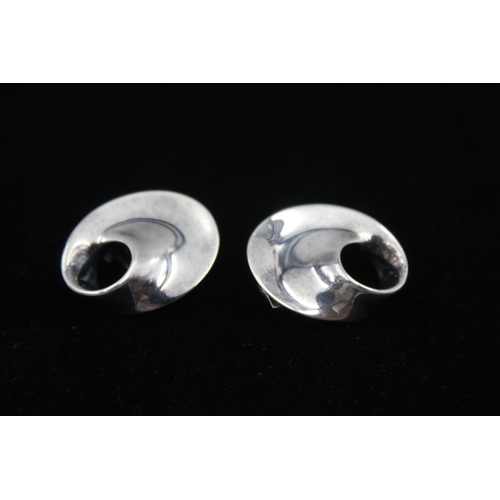 192 - A Pair Of Silver Clip On Earrings By Georg Jensen (13g)