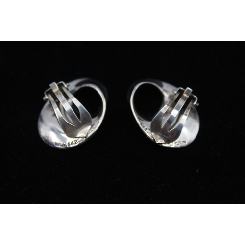 192 - A Pair Of Silver Clip On Earrings By Georg Jensen (13g)