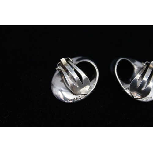 192 - A Pair Of Silver Clip On Earrings By Georg Jensen (13g)