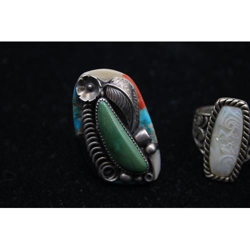 195 - Three Silver Native American Jewellery Pieces Including Dp And Carollyn Pollack (42g)