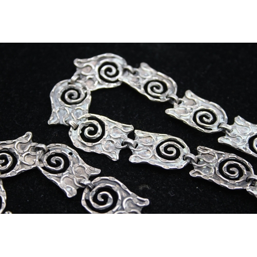 197 - A Mexico Silver Modernist Style Collar Necklace (39g)