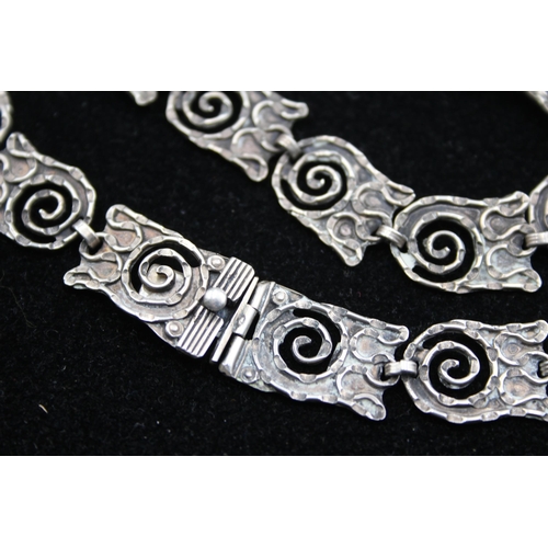 197 - A Mexico Silver Modernist Style Collar Necklace (39g)