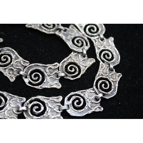 197 - A Mexico Silver Modernist Style Collar Necklace (39g)