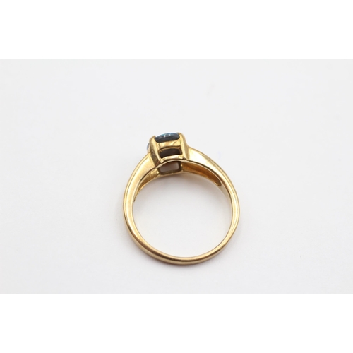 2 - 9ct Gold Vintage Opal Solitaire Split Shoulders Dress Ring (2.8g) size N